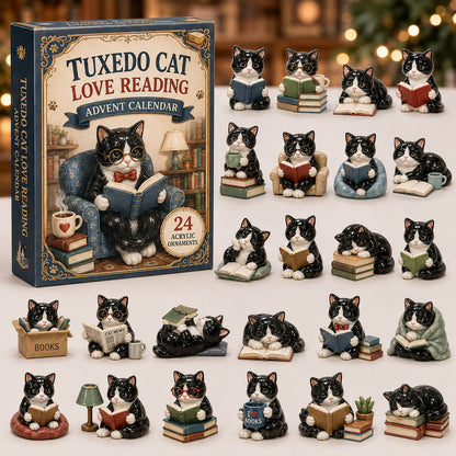 CHRISTMAS KICKOFF 40% OFF - Tuxedo Cats Advent Calendar 2026 - 24-Day Festive Countdown, Acrylic Charms Blind Box - Gift For Cat Lovers