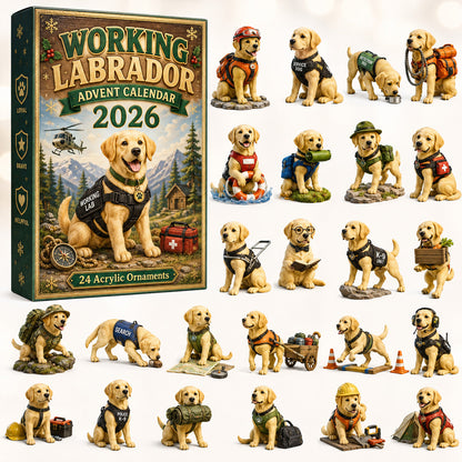 CHRISTMAS KICKOFF 40% OFF - Working Labrador Advent Calendar 2026 - 24-Day Festive Countdown, Acrylic Charms Blind Box - Gift For Labrador Lovers AC0HT258