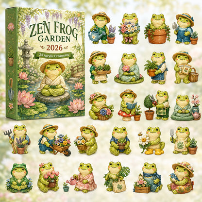 CHRISTMAS KICKOFF 40% OFF - Zen Frog Garden Advent Calendar 2026 - 24-Day Festive Countdown, Acrylic Charms Blind Box - Gift For Frog Lovers AC0HT352
