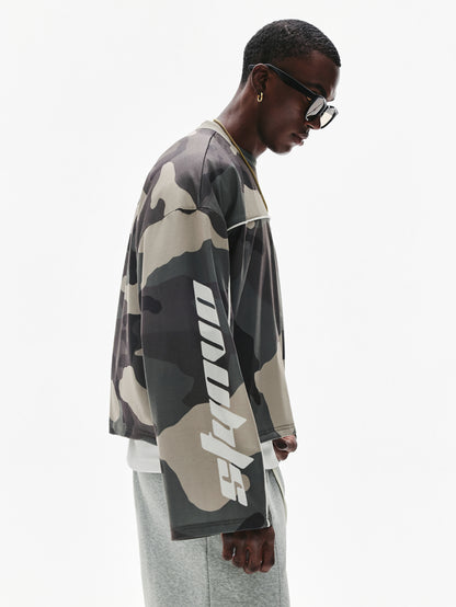 Camo Oversized Graphic Long Sleeve Sweatshirt