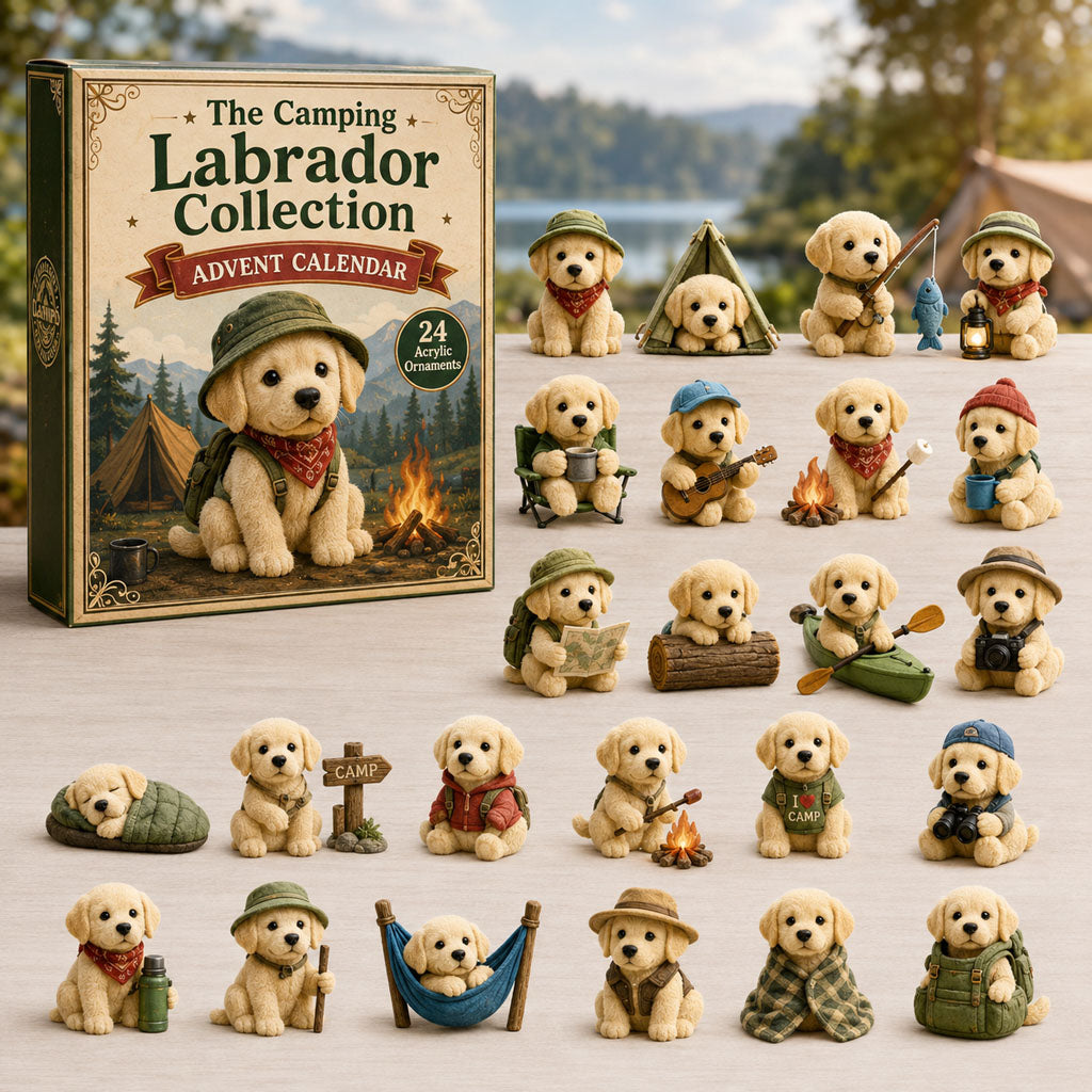 CHRISTMAS KICKOFF 40% OFF - Camping Labrador Advent Calendar 2026 - 24-Day Festive Countdown, Acrylic Charms Blind Box - Gift For Labrador Lovers AC0TH027