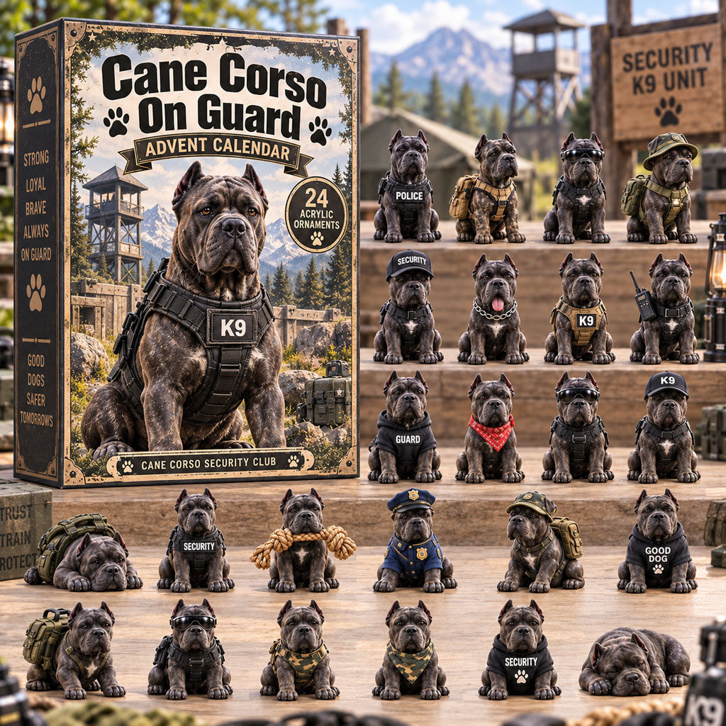 CHRISTMAS KICKOFF 40% OFF - Cane Corso Guard Advent Calendar 2026 - 24-Day Festive Countdown, Acrylic Charms Blind Box - Gift For Cane Corso Lovers AC0NT238