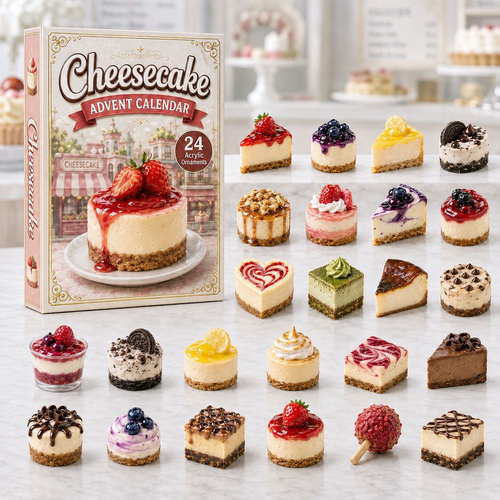 CHRISTMAS KICKOFF 40% OFF - Cheesecake Sweet Treat Advent Calendar 2026 - 24-Day Festive Countdown, Acrylic Charms Blind Box - Gift For Dessert Lovers AC0HA236