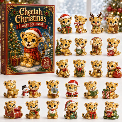 CHRISTMAS KICKOFF 40% OFF - Cheetah Christmas Advent Calendar 2026 - 24-Day Festive Countdown, Acrylic Charms Blind Box - Gift For Cheetah Lovers AC0HA121