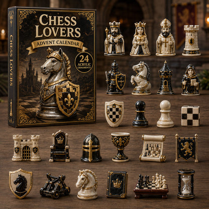 CHRISTMAS KICKOFF 40% OFF - Chess Knight Advent Calendar 2026 - 24-Day Festive Countdown, Acrylic Charms Blind Box - Gift For Chess Lovers AC0TM058