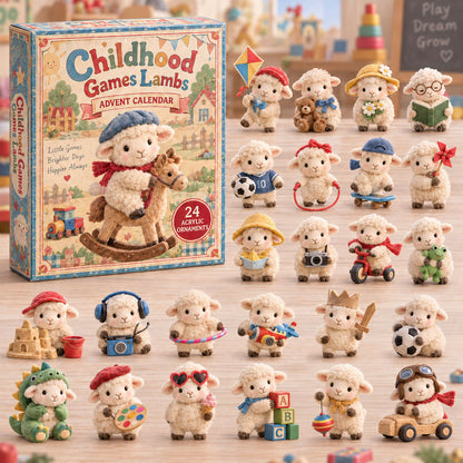 CHRISTMAS KICKOFF 40% OFF - Childhood Games Lambs Advent Calendar 2026 - 24-Day Festive Countdown, Acrylic Charms Blind Box - Gift For Grandchildren, Kid AC0HA306