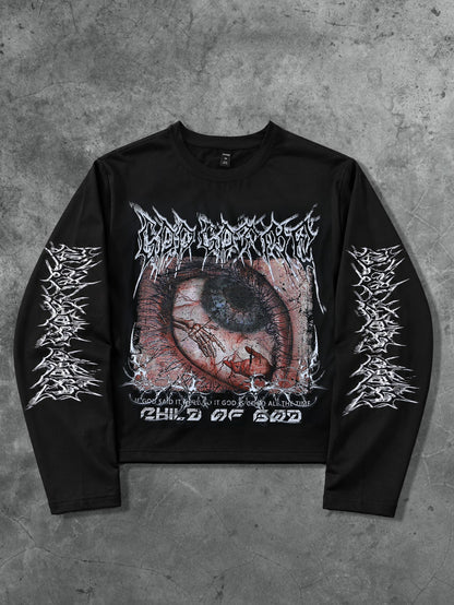 Child of God Graphic Cyber Grunge Long Sleeve Tee