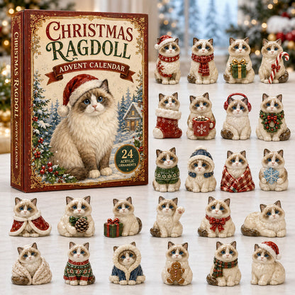CHRISTMAS KICKOFF 40% OFF - Chrismast Ragdoll Advent Calendar 2026 - 24-Day Festive Countdown, Acrylic Charms Blind Box - Gift For Cat Lovers