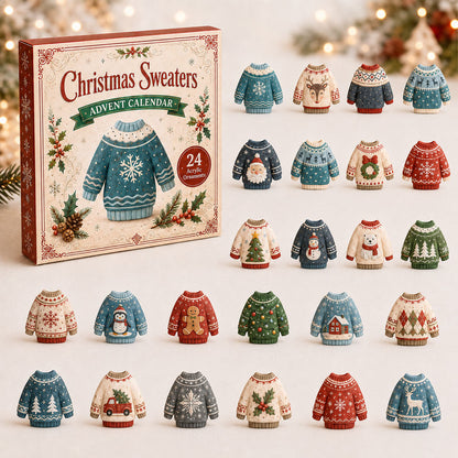 CHRISTMAS KICKOFF 40% OFF - Christmas Sweaters Advent Calendar 2026 - 24-Day Festive Countdown, Acrylic Charms Blind Box - Gift For Christmas Lovers AC0NT035