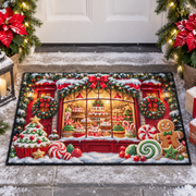 Christmas Bakery Gingerbread House Doormat Holiday Outdoor Decor