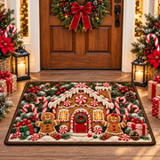 Christmas Gingerbread House Doormat Holiday Front Door Mat
