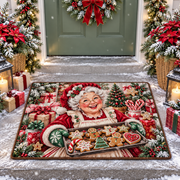 Christmas Mrs Claus Gingerbread Cookies Non-Slip Door Mat