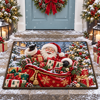Christmas Santa Claus Gifts Festive Holiday Doormat