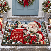 Christmas Santa Mailbox Letters Doormat Holiday Outdoor Decor