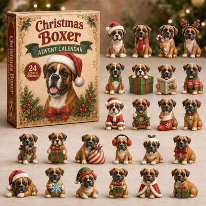 CHRISTMAS KICKOFF 40% OFF - Christmas Boxer Advent Calendar 2026 - 24-Day Festive Countdown, Acrylic Charms Blind Box - Gift For Boxer Lovers AC0NT176