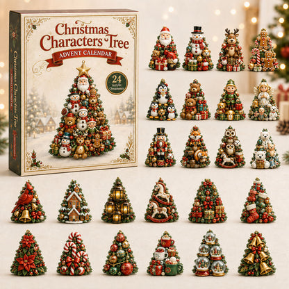 CHRISTMAS KICKOFF 40% OFF - Christmas Character Tree Advent Calendar 2026 - 24-Day Festive Countdown, Acrylic Charms Blind Box - Gift For Christmas AC0TH181