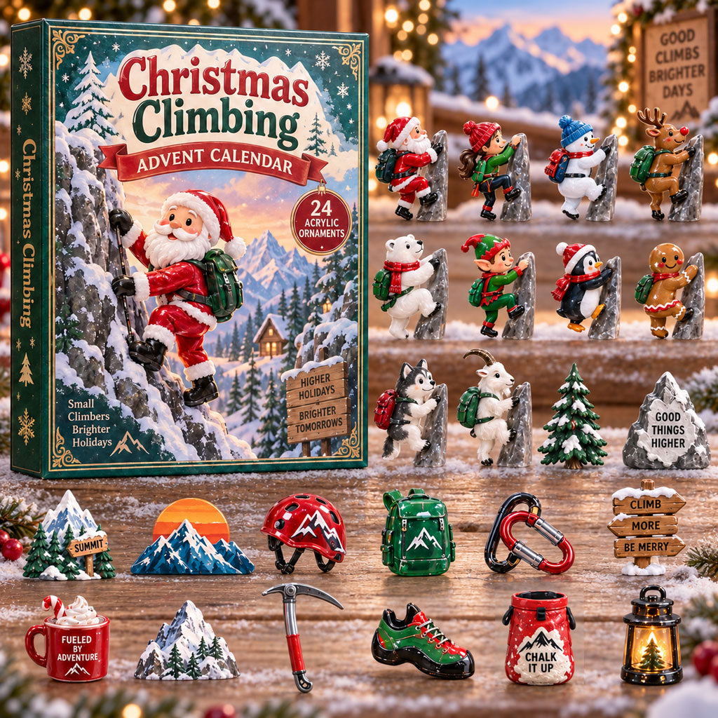 CHRISTMAS KICKOFF 40% OFF - Christmas Climbing Advent Calendar 2026 - 24-Day Festive Countdown, Acrylic Charms Blind Box - Gift For Climbing Lovers AC0NT257
