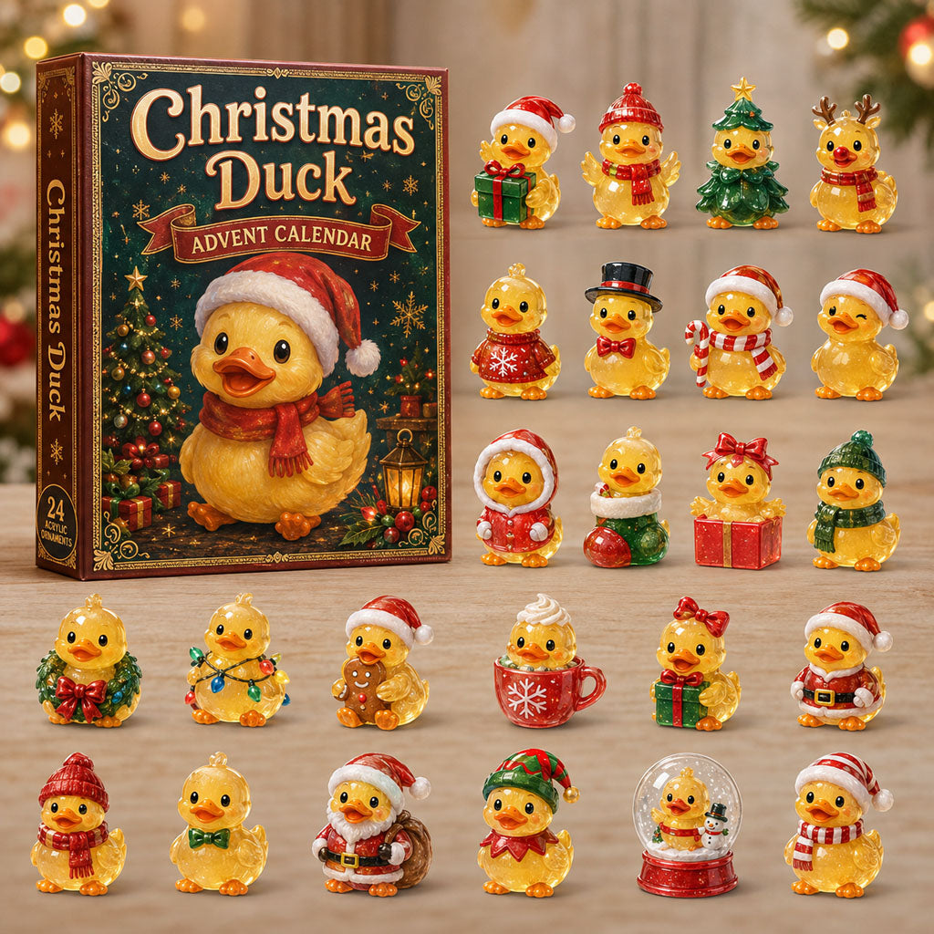 CHRISTMAS KICKOFF 40% OFF - Christmas Duck Advent Calendar 2026 - 24-Day Festive Countdown, Acrylic Charms Blind Box - Gift For Duck Lovers AC0NT186