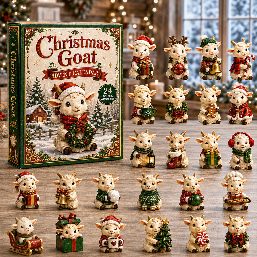 CHRISTMAS KICKOFF 40% OFF - Christmas Goat Advent Calendar 2026 - 24-Day Festive Countdown, Acrylic Charms Blind Box - Gift For Goat Lovers AC0NT192