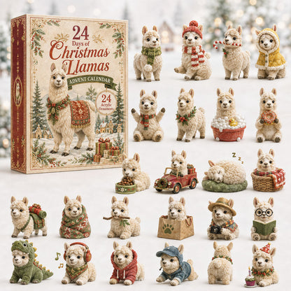 CHRISTMAS KICKOFF 40% OFF - Christmas Llama Advent Calendar 2026 - 24-Day Festive Countdown, Acrylic Charms Blind Box - Gift For Llama Lovers AC0TH036