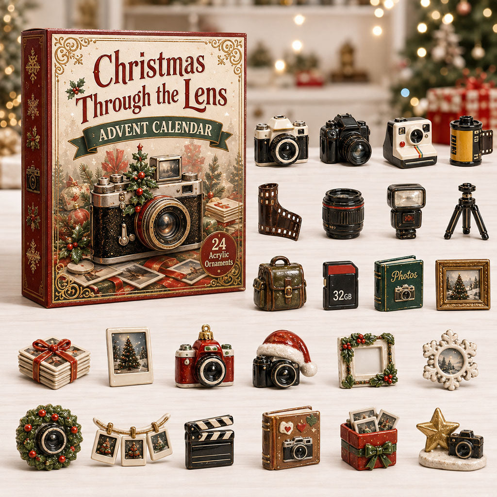 CHRISTMAS KICKOFF 40% OFF - Christmas Photography Advent Calendar 2026 - 24-Day Festive Countdown, Acrylic Charms Blind Box - Gift For Photography Lovers AC0TH010