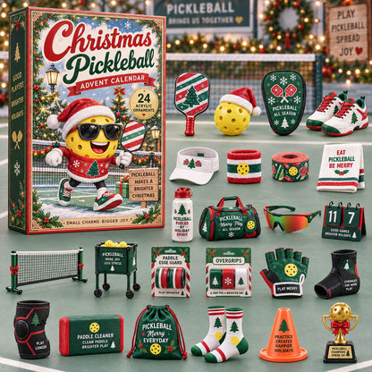 CHRISTMAS KICKOFF 40% OFF - Christmas Pickleball Advent Calendar 2026 - 24-Day Festive Countdown, Acrylic Charms Blind Box - Gift For Pickleball Lovers AC0NT281