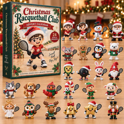 CHRISTMAS KICKOFF 40% OFF - Christmas Racquetball Club Advent Calendar 2026 - 24-Day Festive Countdown, Acrylic Charms Blind Box - Gift For Racquetball Players AC0NT337