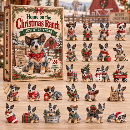 CHRISTMAS KICKOFF 40% OFF - Christmas Ranch Heeler Advent Calendar 2026 - 24-Day Festive Countdown, Acrylic Charms Blind Box - Gift For Dog Lovers AC0TH237