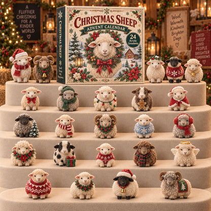 CHRISTMAS KICKOFF 40% OFF - Christmas Sheep Advent Calendar 2026 - 24-Day Festive Countdown, Acrylic Charms Blind Box - Gift For Sheep Lovers AC0TM357