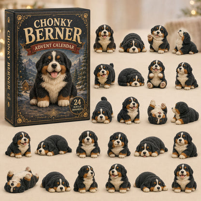 CHRISTMAS KICKOFF 40% OFF - Chubby Berner Advent Calendar 2026 - 24-Day Festive Countdown, Acrylic Charms Blind Box - Gift For Bernese Lovers AC0TM176