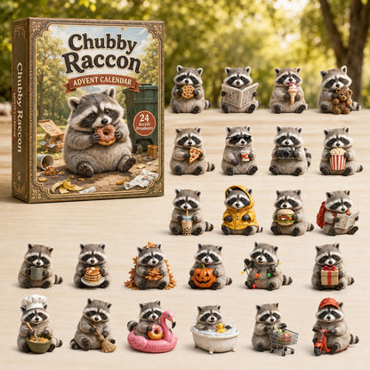 CHRISTMAS KICKOFF 40% OFF - Chubby Raccoon Advent Calendar 2026 - 24-Day Festive Countdown, Acrylic Charms Blind Box - Gift For Racoon Lovers AC0TH195