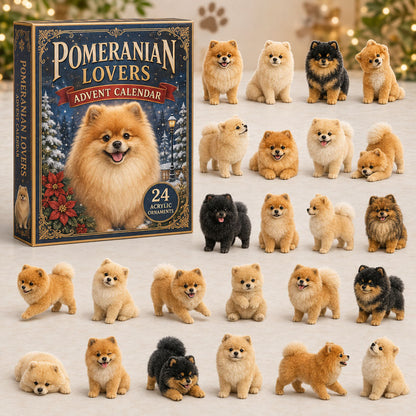 CHRISTMAS KICKOFF 40% OFF - Classic Pomeranian Advent Calendar 2026 - 24-Day Festive Countdown, Acrylic Charms Blind Box - Gift For Dog Lovers AC0TM002