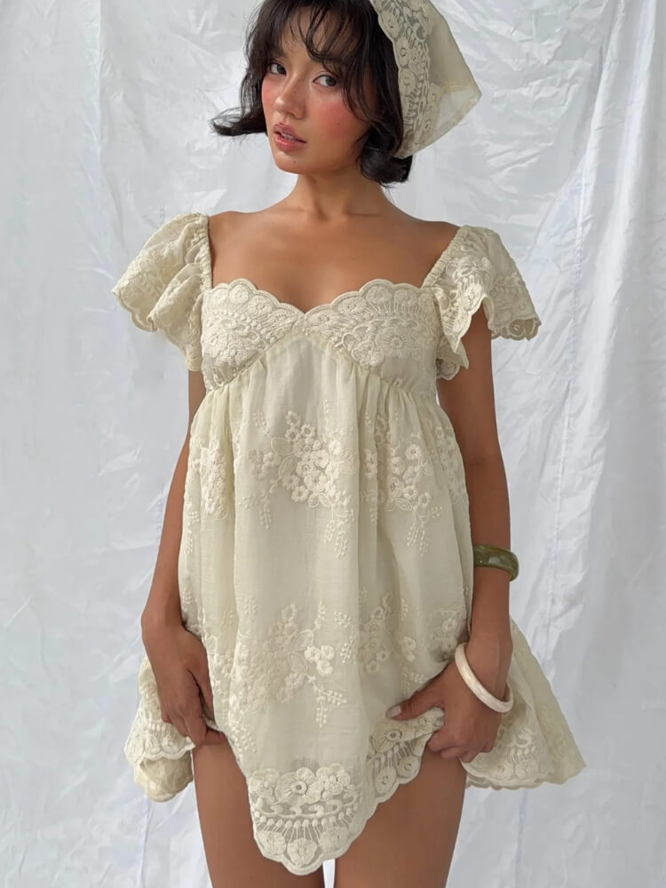 Cloud Babydoll Mini Dress