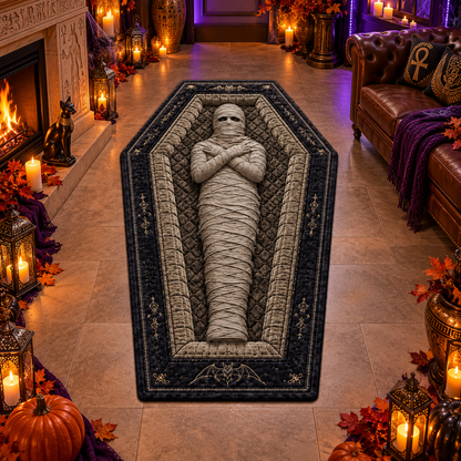Coffin Mummy Halloween Area Rug