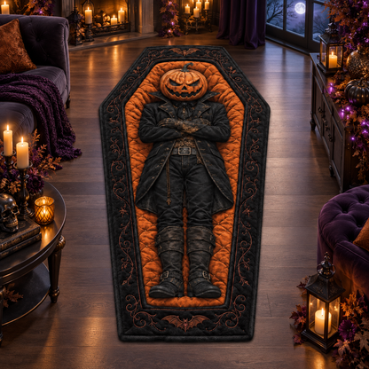 Coffin Pumpkin Jack Halloween Area Rug