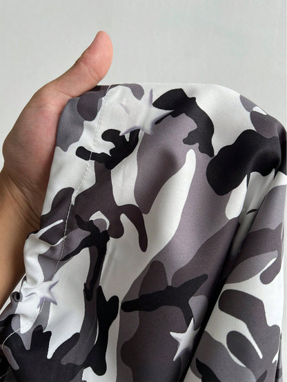 Coolane Women's Camo Tie Waist Wide Leg Loose Casual Pants – Urban Comfort Meets Edgy Streetwear