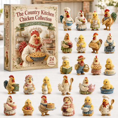 CHRISTMAS KICKOFF 40% OFF - Country Kitchen Advent Calendar 2026 - 24-Day Festive Countdown, Acrylic Charms Blind Box - Gift For Farmhouse Lovers