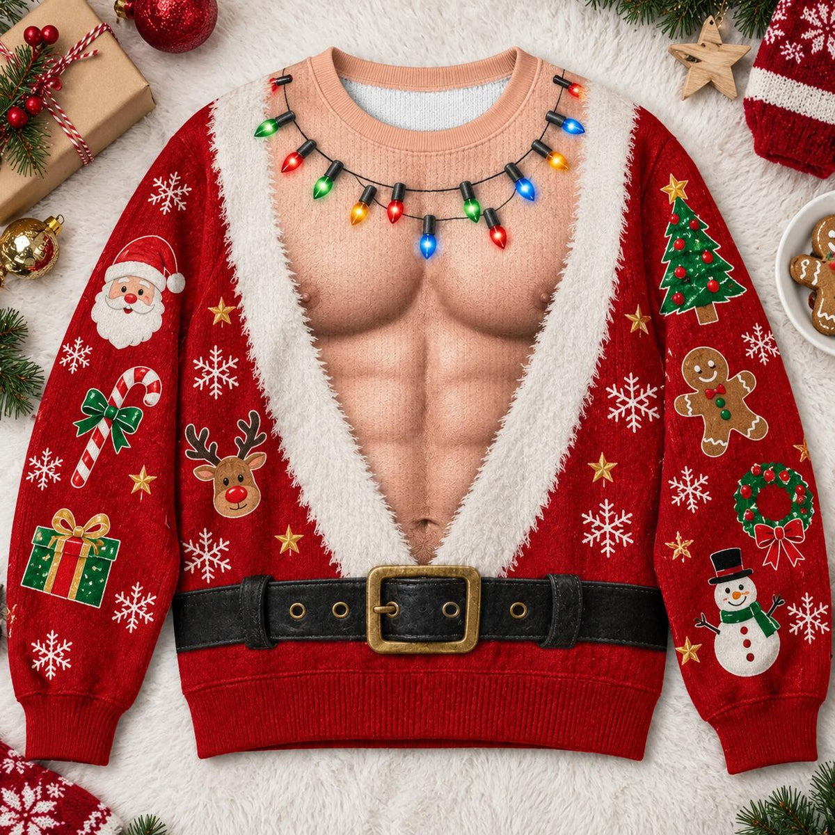 Couples Chest Chest Christmas Ugly Sweater Pair