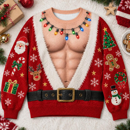 Couples Chest Chest Christmas Ugly Sweater Pair