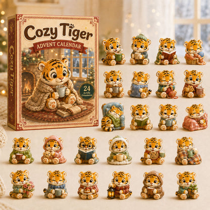 CHRISTMAS KICKOFF 40% OFF - Cozy Tiger Advent Calendar 2026 - 24-Day Festive Countdown, Acrylic Charms Blind Box - Gift For Tiger Lovers AC0HA156