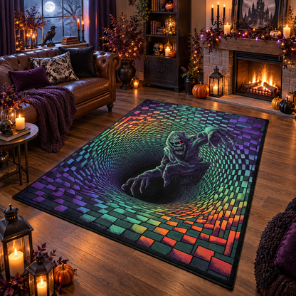 Creepy Grim Reaper Vortex Halloween Area Rug