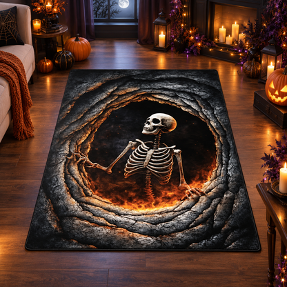 Creepy Skeleton Pit Halloween Area Rug