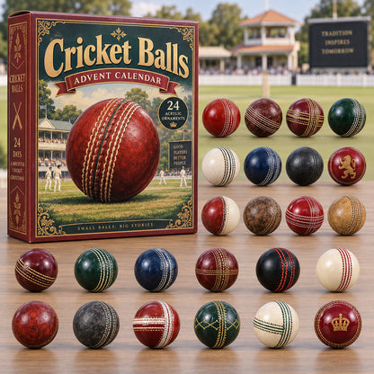 CHRISTMAS KICKOFF 40% OFF - Cricket Balls Advent Calendar 2026 - 24-Day Festive Countdown, Acrylic Charms Blind Box - Gift For Cricket Lovers AC0NT297