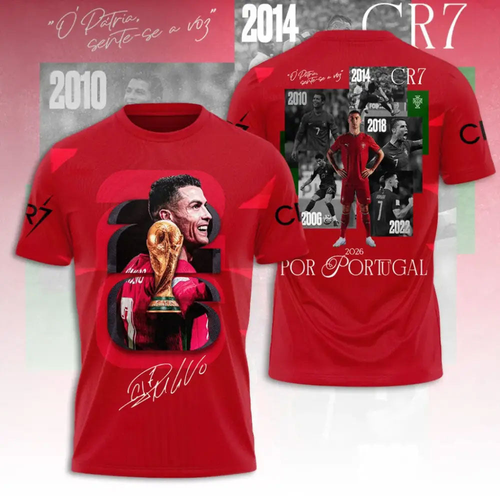 Cristiano Ronaldo Portugal Career Tribute Red T-Shirt