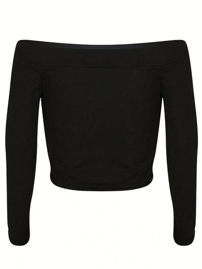 Cropped Off-Shoulder Ghost Claw Print Top