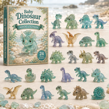 CHRISMAST KICKOFF 40% OFF - Crystal Baby Dinosaur Advent Calendar 2026 - 24-Day Festive Countdown, Acrylic Charms Blind Box - Gift For Dinosaur Lovers AC0TH069