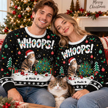 Custom Cat Whoops Ugly Christmas Sweater
