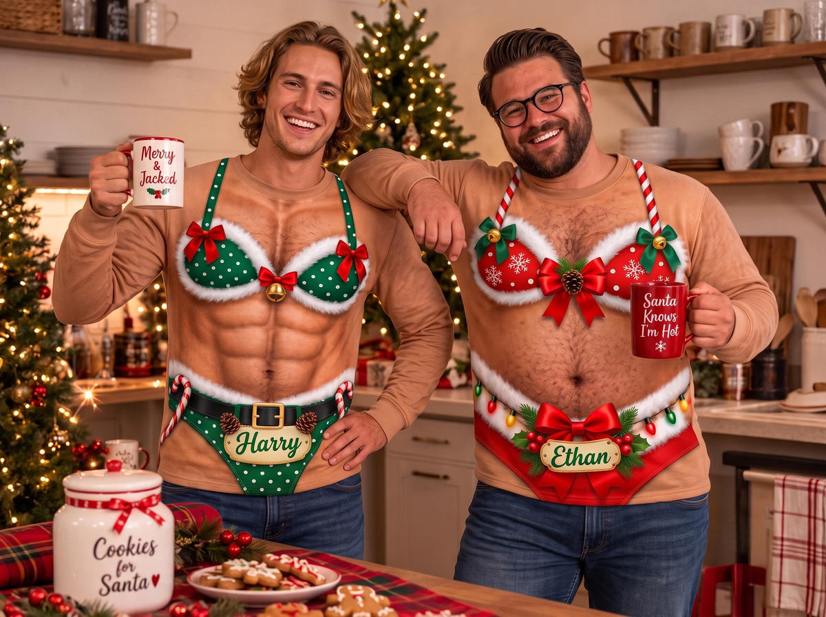 Custom Funny Bikini Print Ugly Christmas Sweater