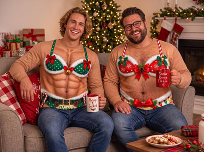 Custom Funny Bikini Print Ugly Christmas Sweater
