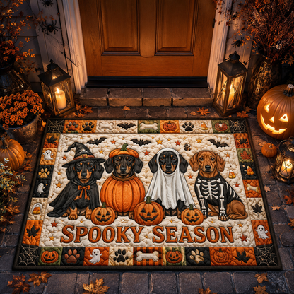 Dachshund Spooky Season Costumes Halloween Gate Doormat